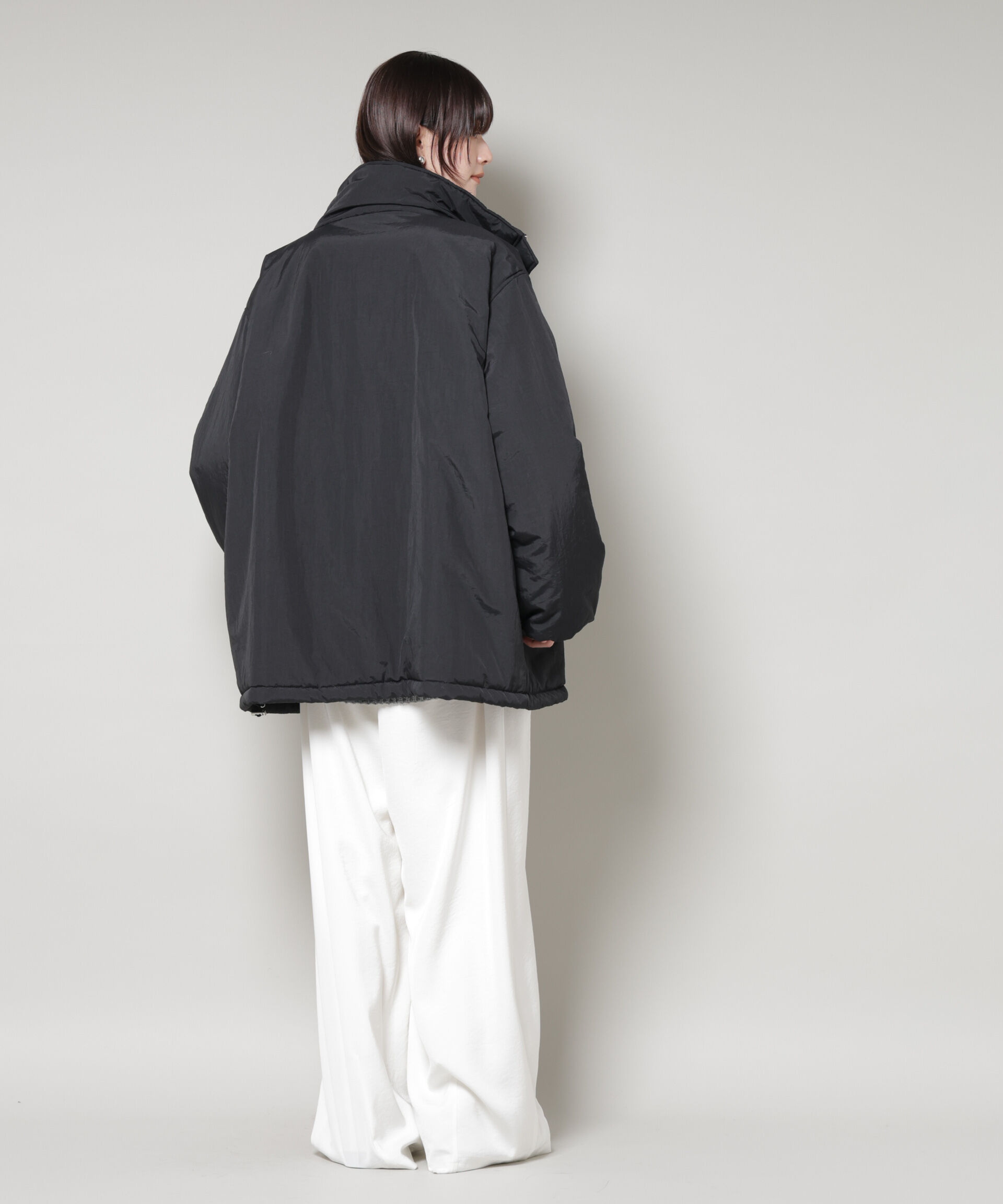 nano･universe「撥水加工 中綿スタンドオーバージップブルゾン」|ブルゾン・スタジャン|