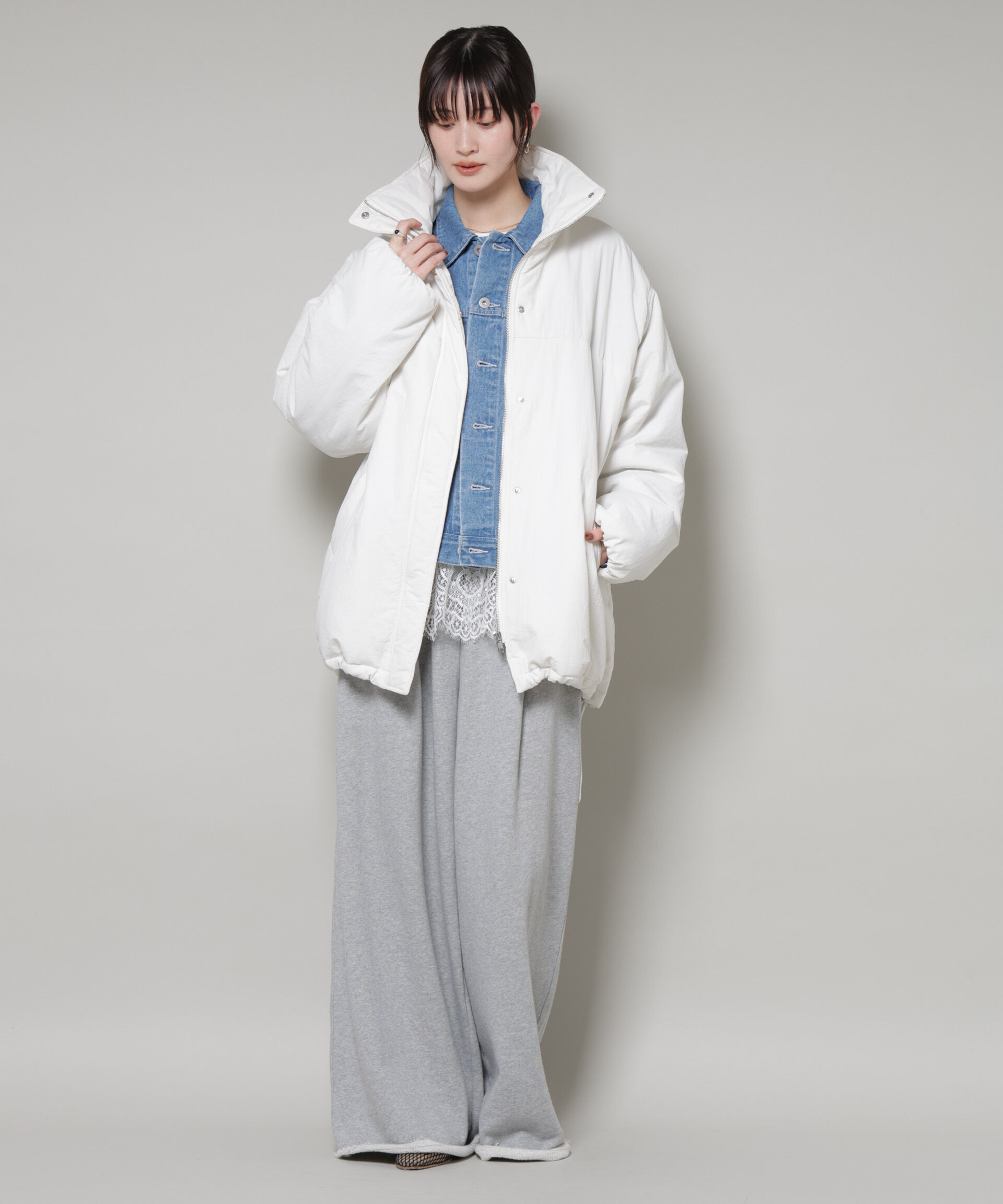 nano･universe「撥水加工 中綿スタンドオーバージップブルゾン」|ブルゾン・スタジャン|