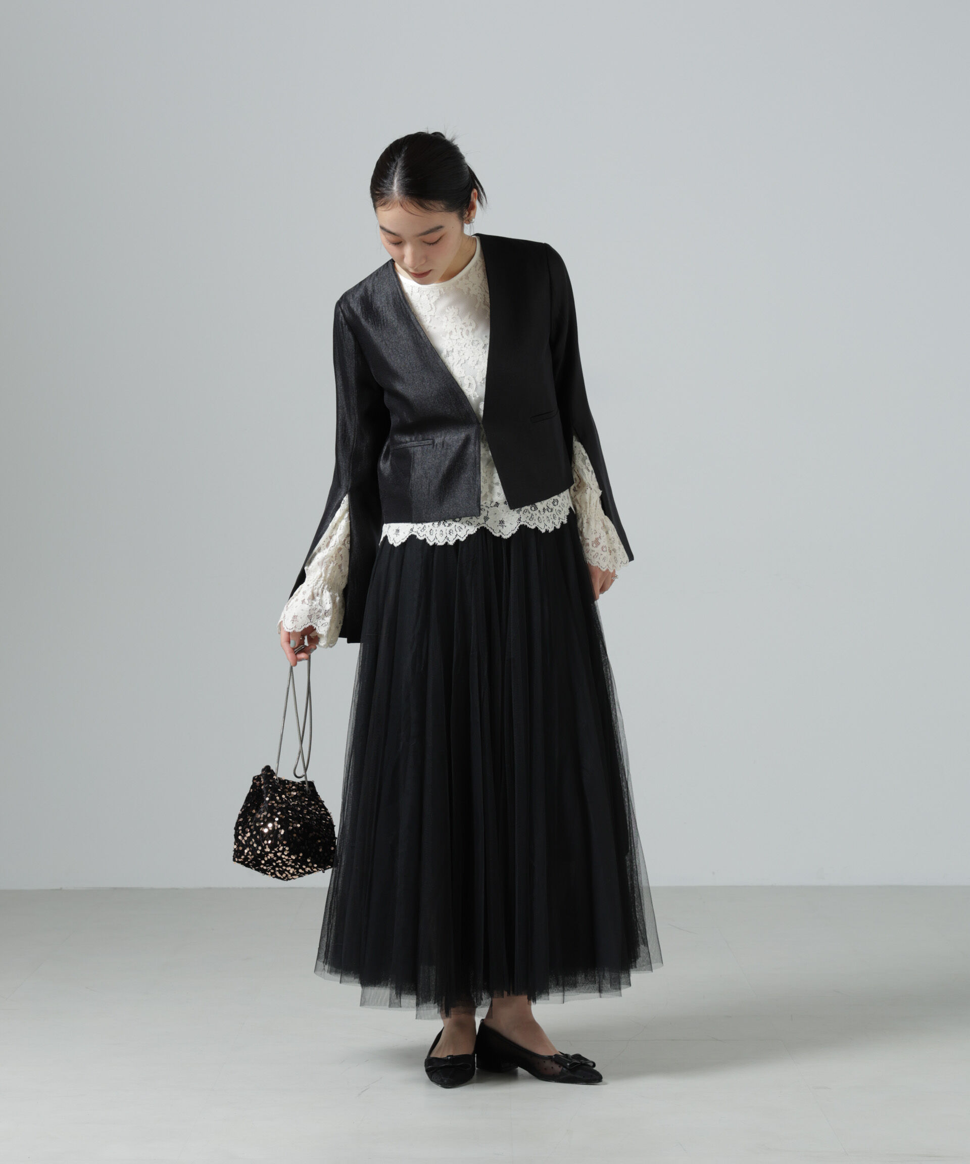 nano･universe「スパンコール巾着バッグ」|ショルダー・メッセンジャー|