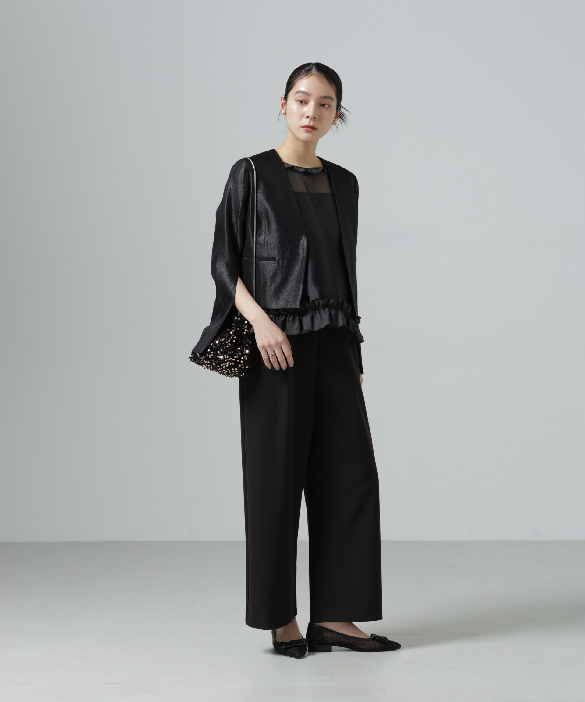 nano･universe「スパンコール巾着バッグ」|ショルダー・メッセンジャー|