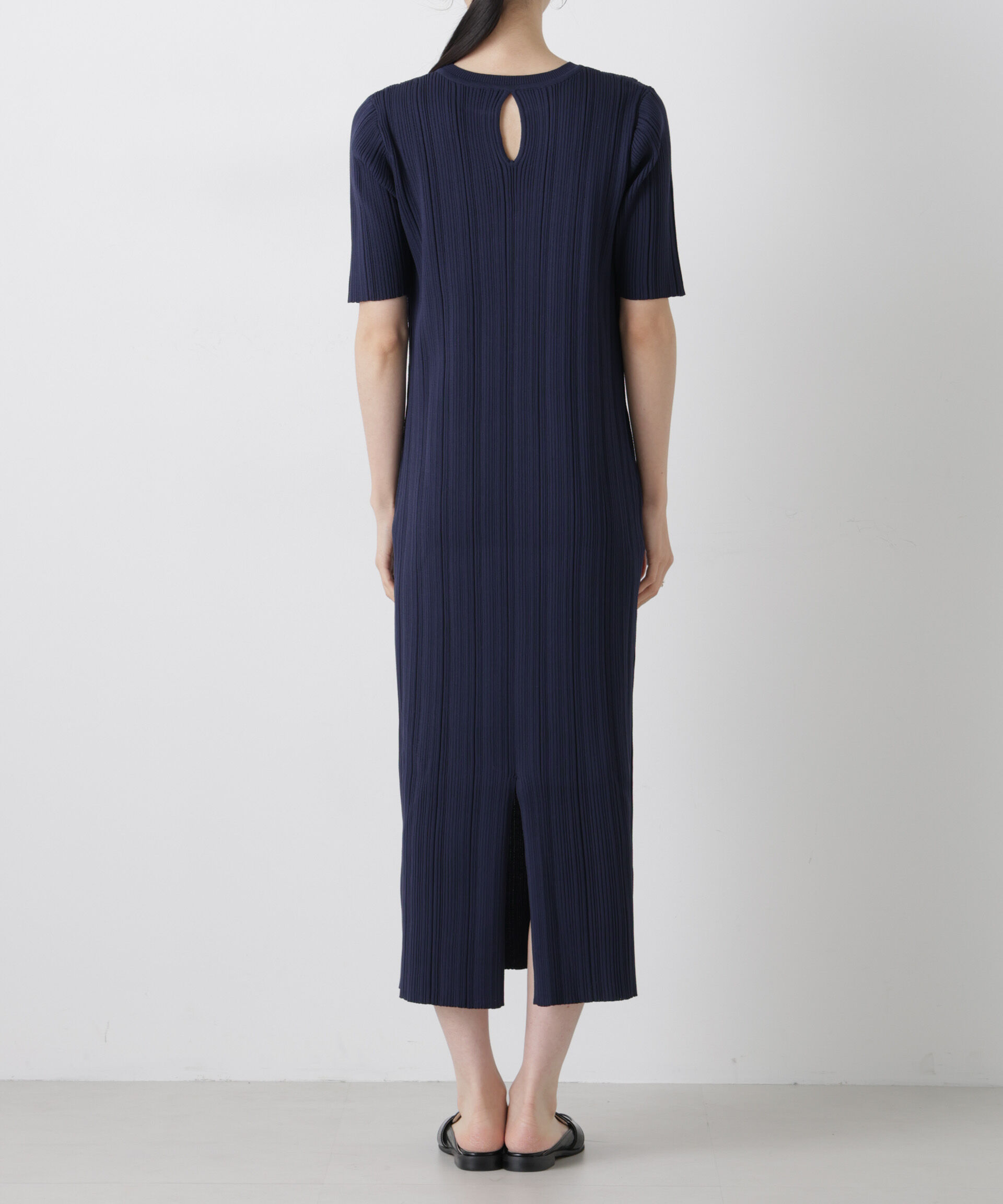 nano･universe「洗濯機洗い可スポンディッシュニットランダムリブワンピース」|ワンピース|