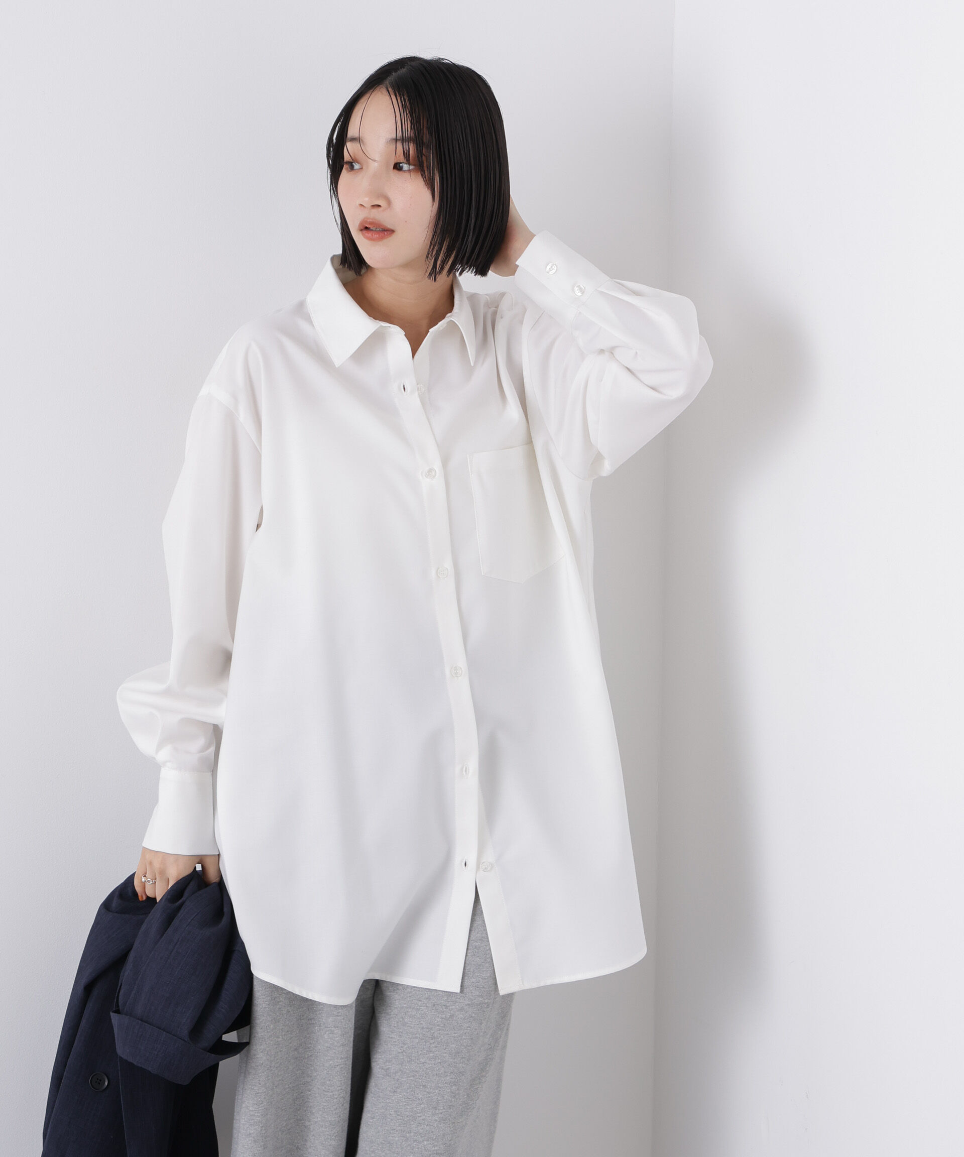 nano･universe「マシンウォッシャブルイージーケア　オーバーシャツ」|シャツ・ブラウス|