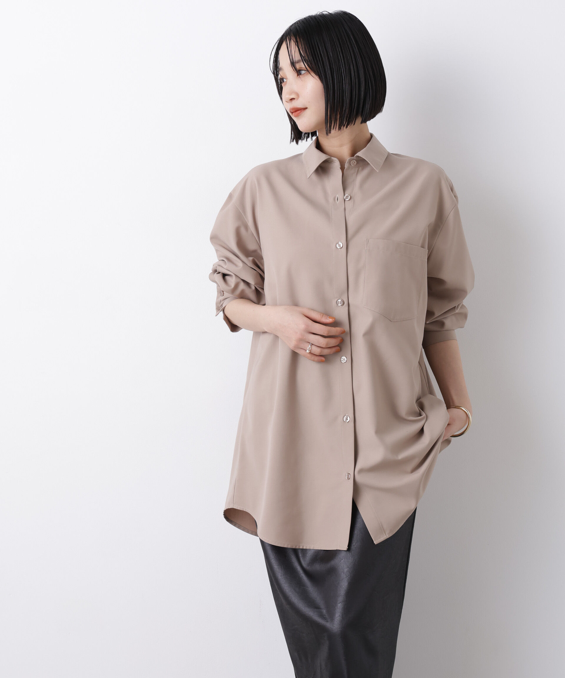 nano･universe「マシンウォッシャブルイージーケア　オーバーシャツ」|シャツ・ブラウス|