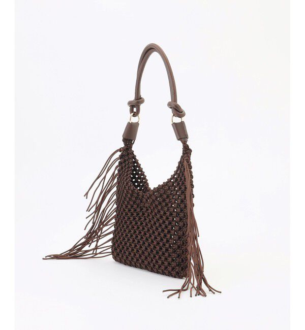 自由区「【SHIHOさん着用・2WAY仕様・ポーチ付き】クロッシェフリンジ バッグ」|ショルダー・メッセンジャー|