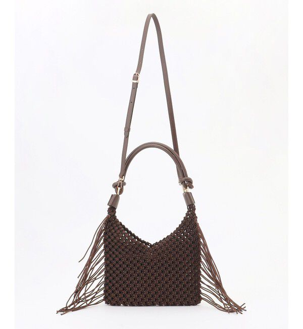 自由区「【SHIHOさん着用・2WAY仕様・ポーチ付き】クロッシェフリンジ バッグ」|ショルダー・メッセンジャー|