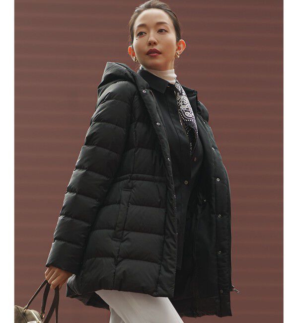 23区「【VERY掲載/新色追加】シレータフタ ミドル丈 ダウンコート」|ダウン|ブラック系