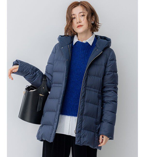 23区「【VERY掲載/新色追加】シレータフタ ミドル丈 ダウンコート」|ダウン|ダルブルー系