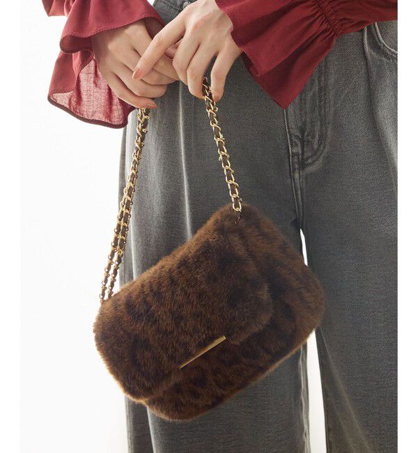 23区「フェイクファー ショルダーバッグ」|ショルダー・メッセンジャー|ﾀﾞｰｸﾌﾞ