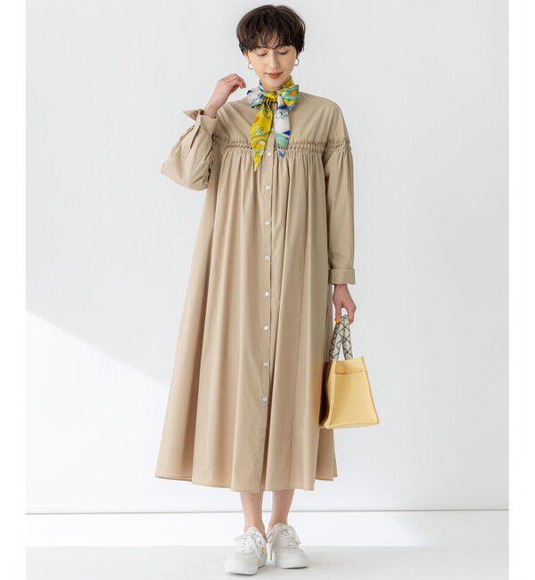 23区「【洗える】コンパクトライトクロス ピンタック ワンピース」|ワンピース|