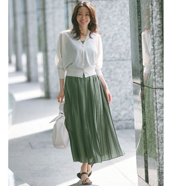 23区「【洗える】シャイニーシアー ドルマンスリーブ カーディガン」|カーディガン|