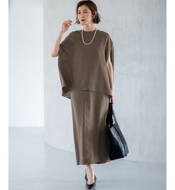 23区「【一部店舗限定/UVカット/洗える】ライトウェイトツイル ケープ付き ワンピース」|ワンピース|