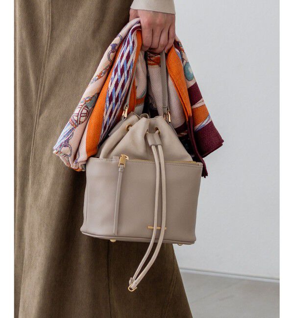 23区「スエード コンビ ドロスト バッグ」|ショルダー・メッセンジャー|ベージュ系