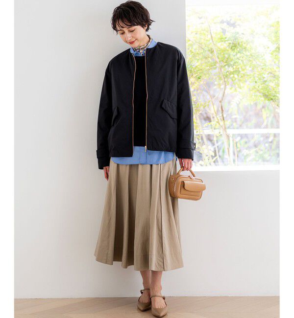 23区「ライトパディング ノーカラー アウター」|ダウン|