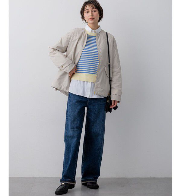 23区「ライトパディング ノーカラー アウター」|ダウン|