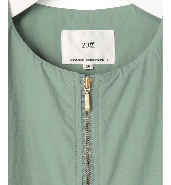 23区「ライトパディング ノーカラー アウター」|ダウン|