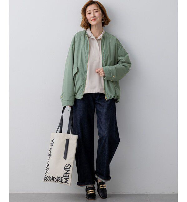 23区「ライトパディング ノーカラー アウター」|ダウン|