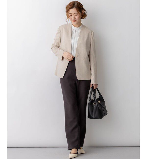 23区「アイアスマットストレッチ ノーカラージャケット」|その他|