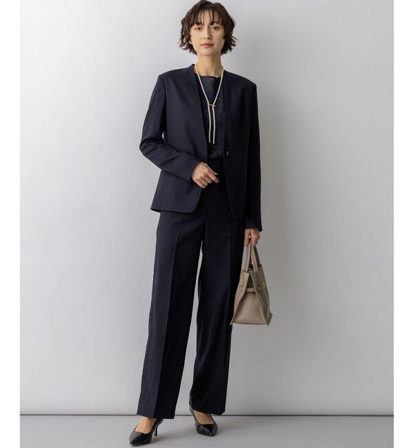 23区「アイアスマットストレッチ ノーカラージャケット」|その他|