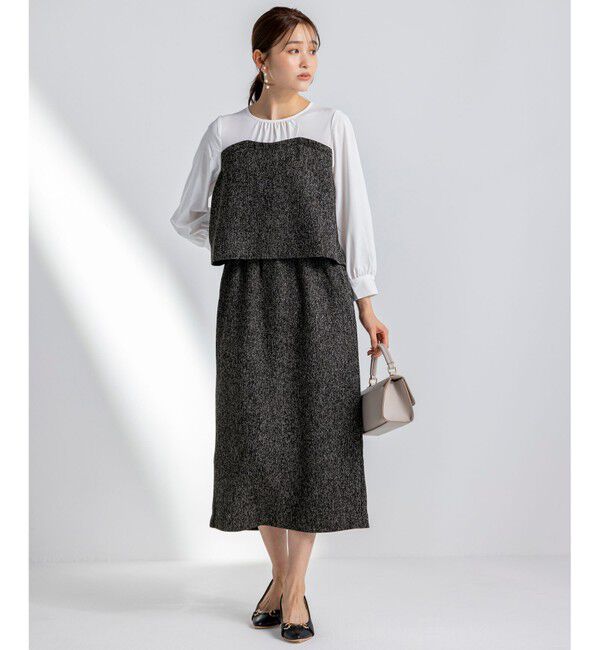 any SiS「【洗える】ツイードコンビ ワンピース」|ワンピース|