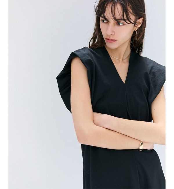 BEIGE,「【洗える】SCALA / コットンリネンボリュームスリーブワンピース」|ワンピース|