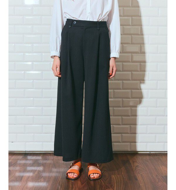 Grace Class「リネンタッチタックパンツ」|その他|ブラック