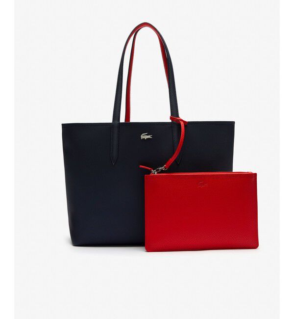LACOSTE「ANNA 2WAY リバーシブル トートバッグ」|トートバッグ|ネイビー&times;レッド