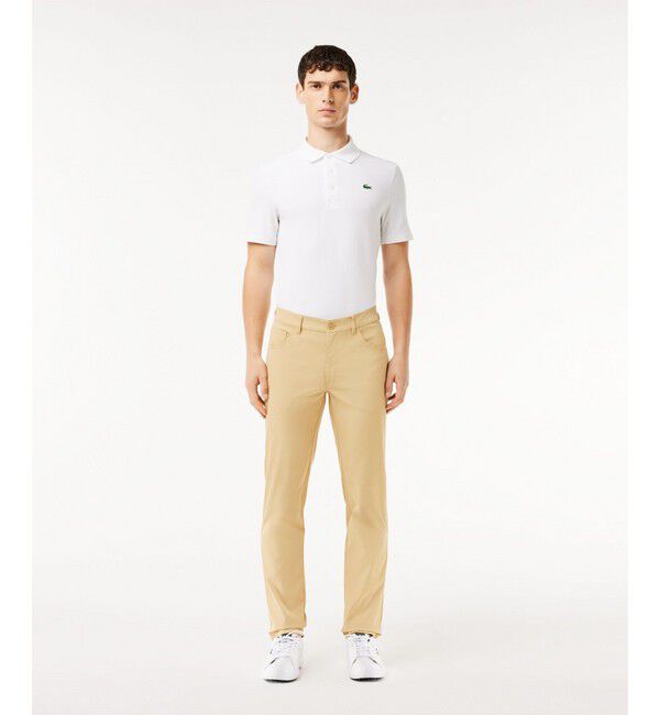 LACOSTE「ウルトラドライ5ポケットチノパンツ」|チノ|ベージュ