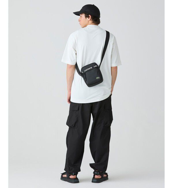 LACOSTE「ワンポイントロゴ オーバーサイズ ポケット半袖Tシャツ 透け防止 速乾 ストレッチ」|Tシャツ・カットソー|