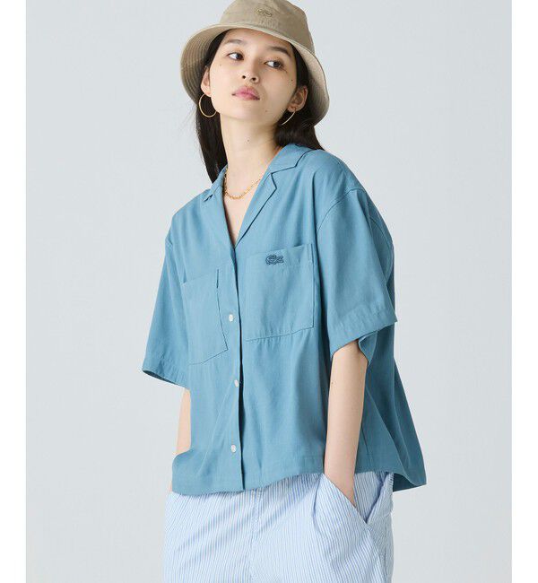 LACOSTE「リネン&times;レーヨンオープンカラーシャツ」|シャツ・ブラウス|