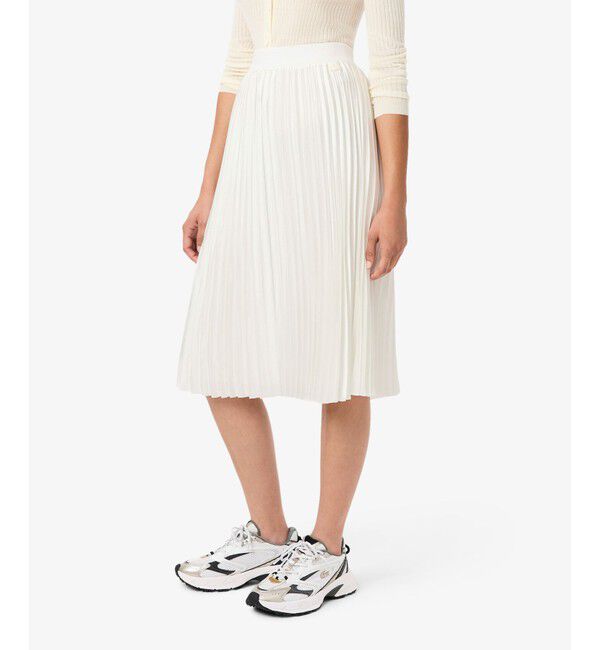 LACOSTE「サテンプリーツミドルスカート」|スカート|ホワイト