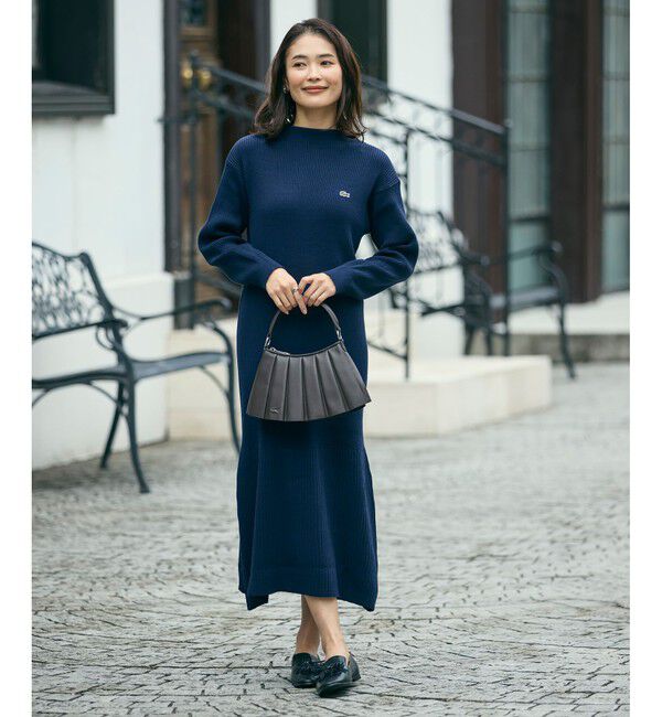 LACOSTE「ローウエストリブニットドレス / フレアワンピース」|ワンピース|