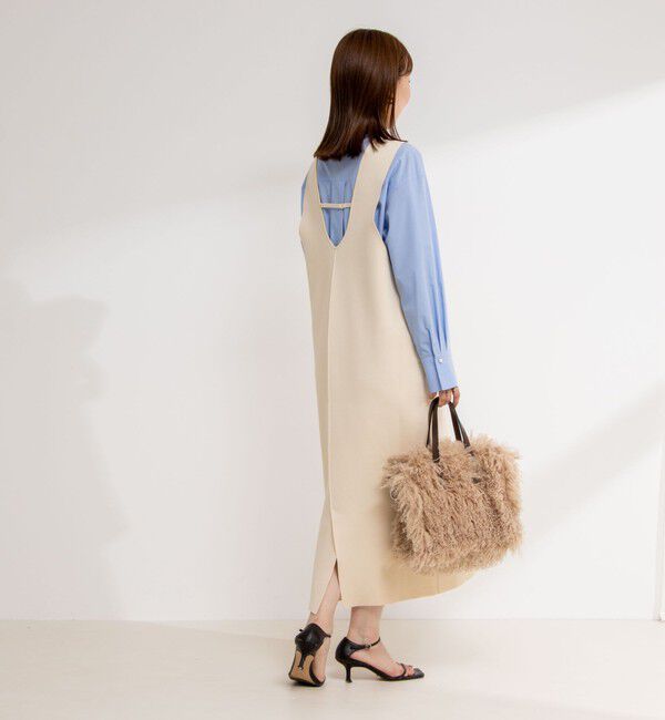 NOLLEY'S「《手洗い可能》Vネックミラノリブジャンパースカート」|ワンピース|