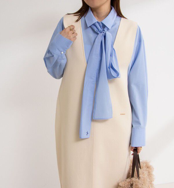 NOLLEY'S「《手洗い可能》Vネックミラノリブジャンパースカート」|ワンピース|