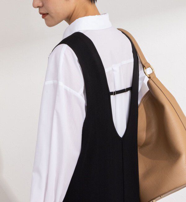 NOLLEY'S「《手洗い可能》Vネックミラノリブジャンパースカート」|ワンピース|