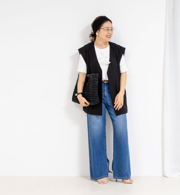 Rie Miller「【RM denim】スリットフレアハイウエストデニム」|デニム|