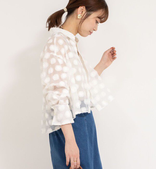NOLLEY'S sophi「シアーフラワージャガードショートシャツ」|シャツ・ブラウス|