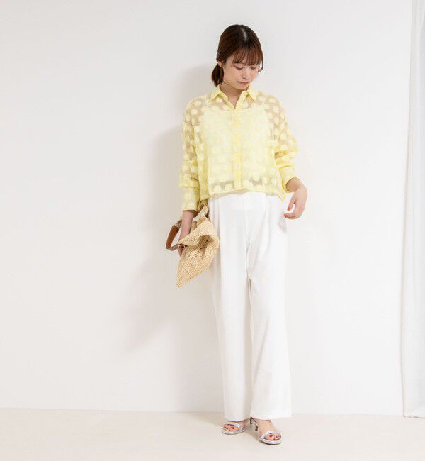 NOLLEY'S sophi「シアーフラワージャガードショートシャツ」|シャツ・ブラウス|