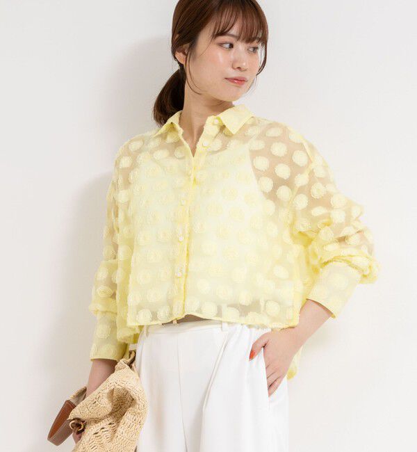 NOLLEY'S sophi「シアーフラワージャガードショートシャツ」|シャツ・ブラウス|