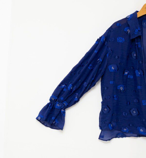 NOLLEY'S「《セットアップ対応》【KIRYU】MIXウォッシャブルフラワー柄ジャガードブラウス」|シャツ・ブラウス|