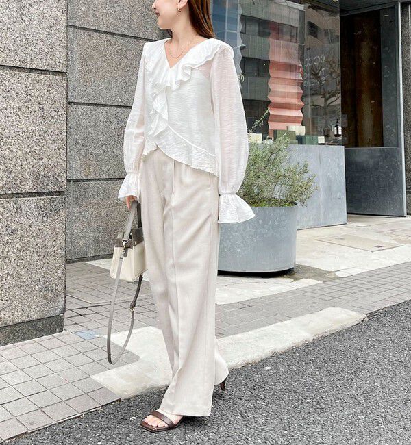 NOLLEY'S sophi「ウォッシャブルシアーラッフル羽織りブラウス」|シャツ・ブラウス|