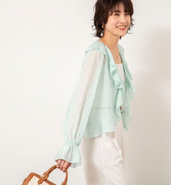 NOLLEY'S sophi「ウォッシャブルシアーラッフル羽織りブラウス」|シャツ・ブラウス|
