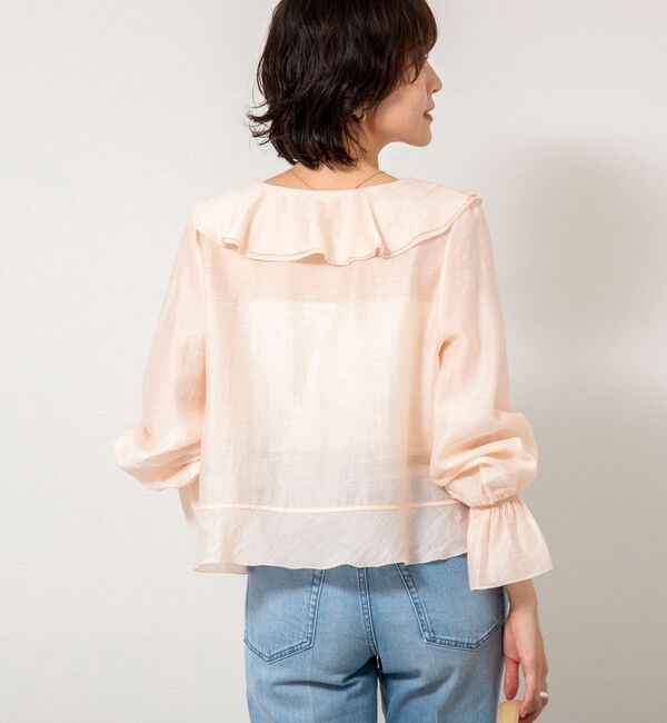 NOLLEY'S sophi「ウォッシャブルシアーラッフル羽織りブラウス」|シャツ・ブラウス|