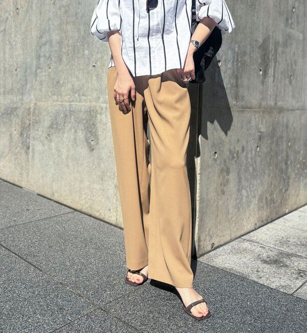 NOLLEY'S「《セットアップ対応》ウォッシャブルイージーツイルセミワイドパンツ」|その他|キャメル