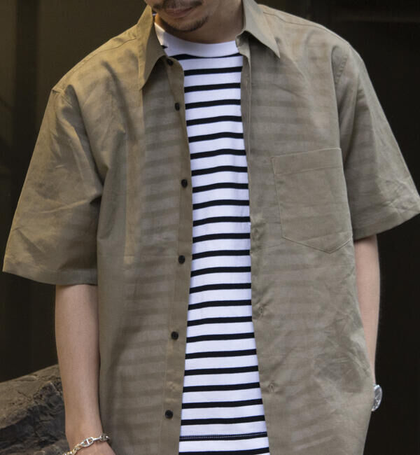 GLOSTER「【GLOSTER/グロスター】コットンリネン 半袖シャツ レギュラーカラー 綿麻」|シャツ・ブラウス|