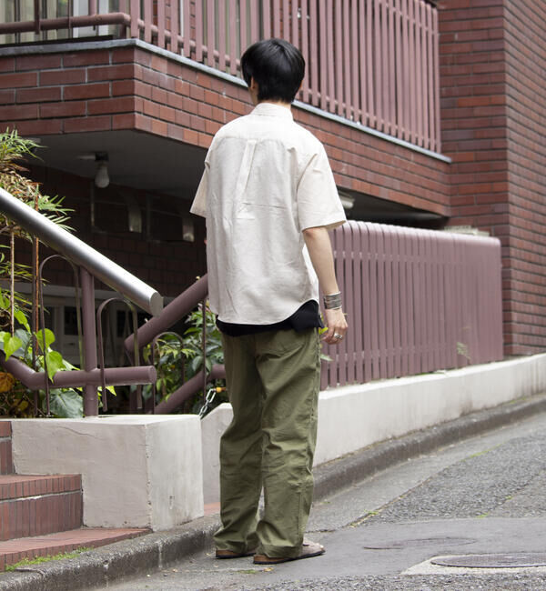 GLOSTER「【GLOSTER/グロスター】コットンリネン 半袖シャツ レギュラーカラー 綿麻」|シャツ・ブラウス|