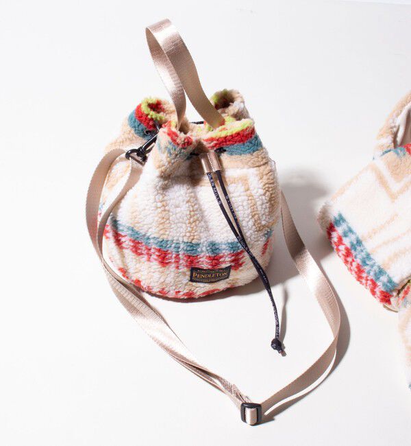 GLOSTER「【PENDLETON/ペンドルトン】別注HARDING ボアミニショルダー 巾着ショルダー 2WAY」|ショルダー・メッセンジャー|オフホワイト