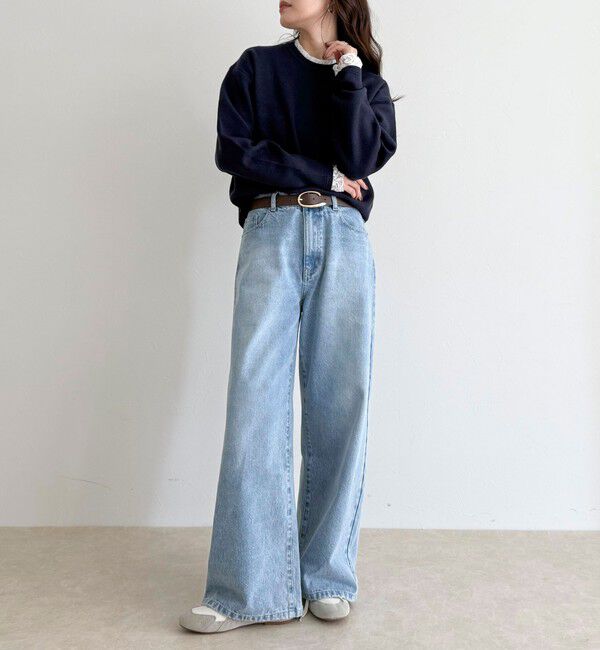 fredy emue「【1枚でもレイヤードでも◎】レーススリーブ衿フリルロンTシャツ」|Tシャツ・カットソー|