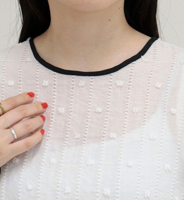 fredy emue「【大人気シリーズの最新作】バック釦配色ギャザーブラウス」|シャツ・ブラウス|