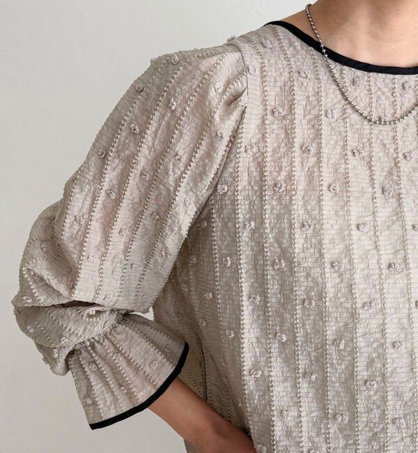 fredy emue「【大人気シリーズの最新作】バック釦配色ギャザーブラウス」|シャツ・ブラウス|