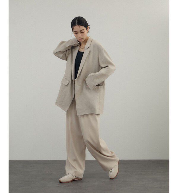 SALON adam et rope'「リネンドンゴロスジャケット/セットアップ対応」|テーラードジャケット|